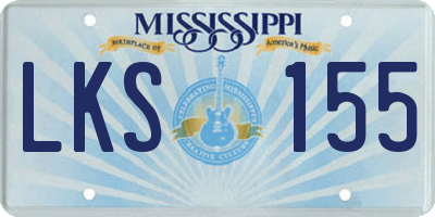 MS license plate LKS155