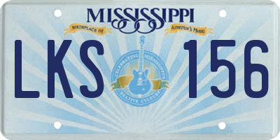 MS license plate LKS156