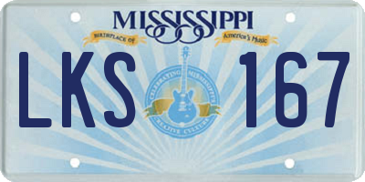 MS license plate LKS167