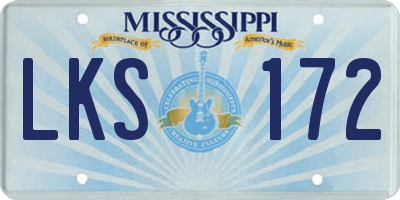 MS license plate LKS172
