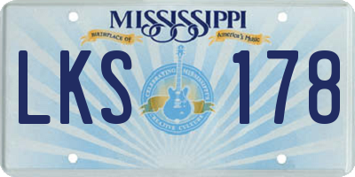 MS license plate LKS178