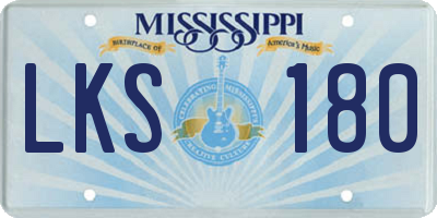 MS license plate LKS180
