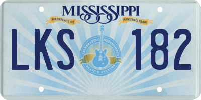 MS license plate LKS182