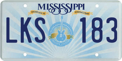 MS license plate LKS183