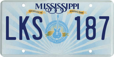 MS license plate LKS187