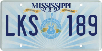 MS license plate LKS189