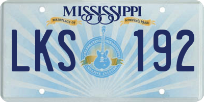 MS license plate LKS192