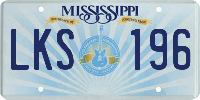 MS license plate LKS196