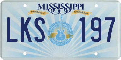 MS license plate LKS197