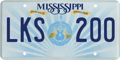 MS license plate LKS200