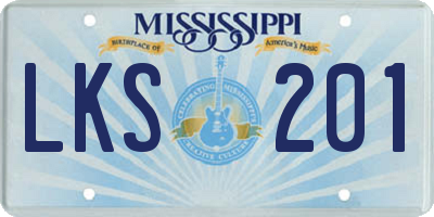 MS license plate LKS201