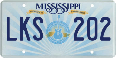 MS license plate LKS202