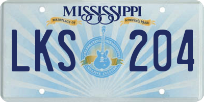 MS license plate LKS204
