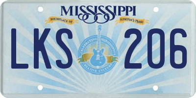MS license plate LKS206