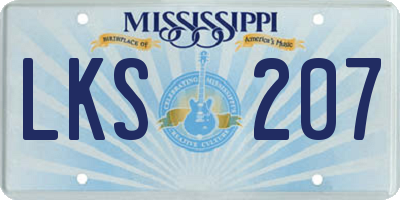 MS license plate LKS207