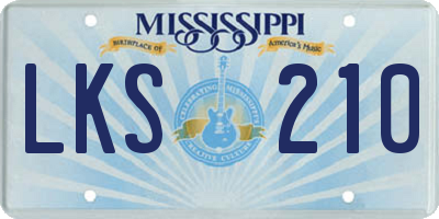 MS license plate LKS210