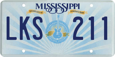 MS license plate LKS211
