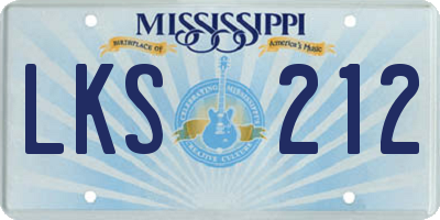 MS license plate LKS212