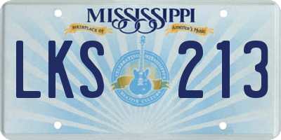 MS license plate LKS213