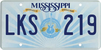 MS license plate LKS219