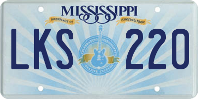 MS license plate LKS220