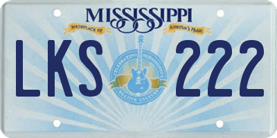 MS license plate LKS222