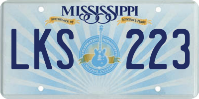MS license plate LKS223