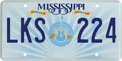 MS license plate LKS224
