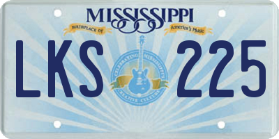 MS license plate LKS225