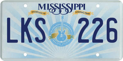 MS license plate LKS226
