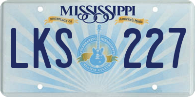 MS license plate LKS227