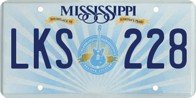 MS license plate LKS228
