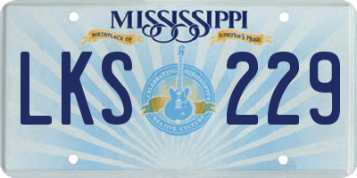 MS license plate LKS229