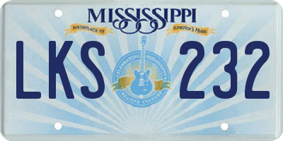 MS license plate LKS232