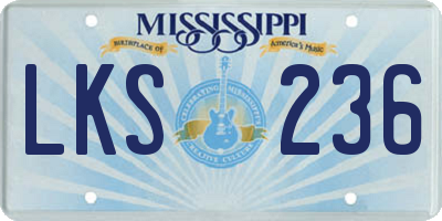 MS license plate LKS236