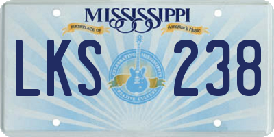 MS license plate LKS238