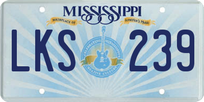 MS license plate LKS239