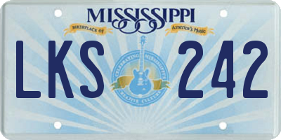 MS license plate LKS242