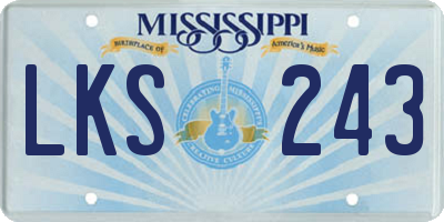 MS license plate LKS243