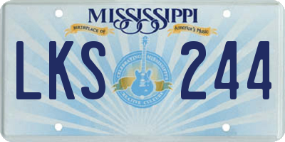 MS license plate LKS244