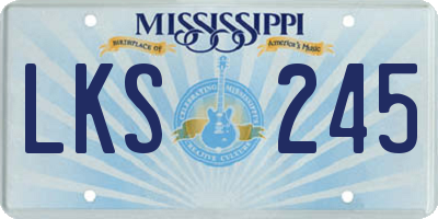 MS license plate LKS245