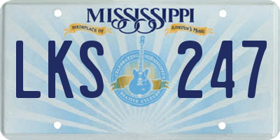 MS license plate LKS247