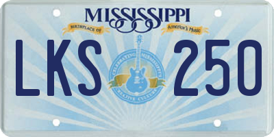 MS license plate LKS250