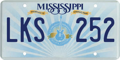 MS license plate LKS252