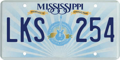 MS license plate LKS254