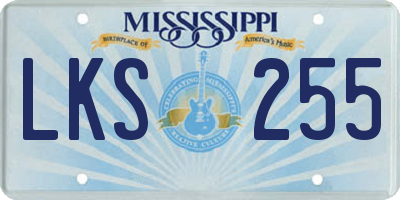 MS license plate LKS255