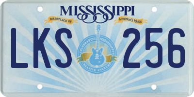 MS license plate LKS256