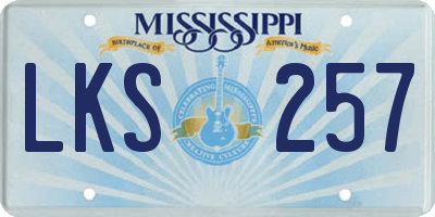 MS license plate LKS257