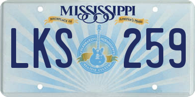 MS license plate LKS259