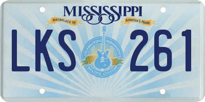 MS license plate LKS261